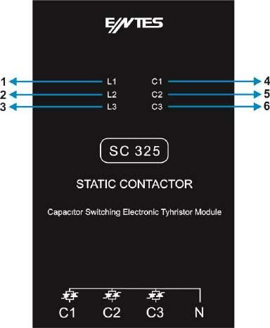 1.8 Cihaz Klemens Gösterimi ENT-SC-225 / ENT-SC-250 ENT-SC-325 / ENT-SC-350 Şekil 7: Statik Kontaktör Klemens Bilgileri 1.