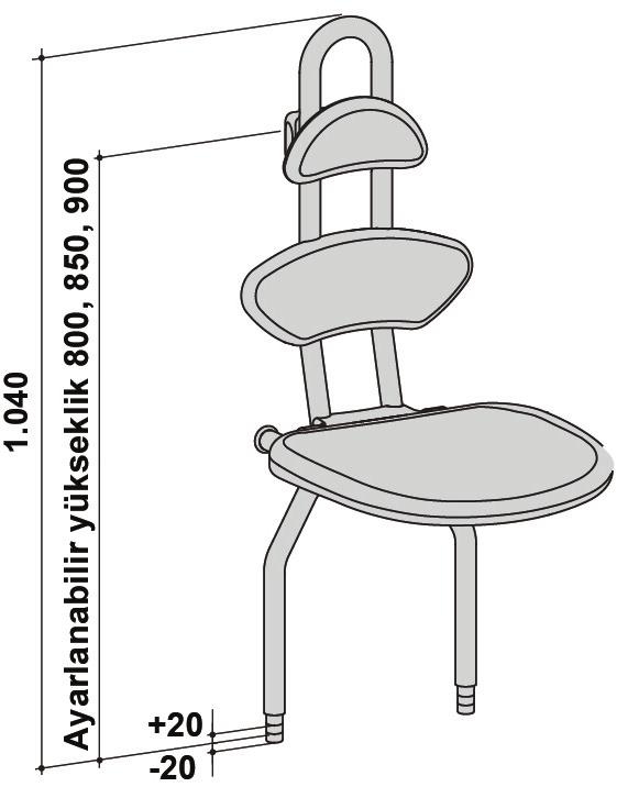 Koltuk genişliği: 466 mm Oturma