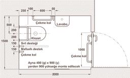 400 700 mm 150 980.78.402 850 mm 120 980.78.404 Düz tutunma desteği (çekme kol) Kullanım alanı: Engelli banyo ve 5 mm kalınlığında çelik boru, maks.