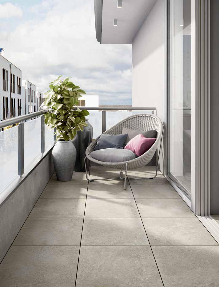 Balkon ve Teras Konstrüksiyonları Büyük formatlar için tam donanımlıdır 2 cm kalınlığındaki büyük format kaplama malzemeleri balkon ve terasları fethediyor. Az yapıştırıcı ile düşük döşeme imkanı.