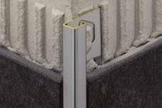 Duvar Köşeleri ve Bitişleri Schlüter -QUADEC-MC Schlüter -QUADEC-MC seramik duvar dış köşeleri için pirinç üzeri parlak kromajlı yüksek kaliteli bitiş profilidir ve köşelerde koruma sağlar.