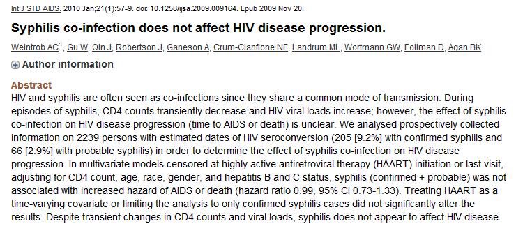 ? 282 HIV/Sy erkek 1233 HIV erkek Sifiliz enf süresince VL de artış (ART ile VL<500 kp/ml olanlarda bile) CD4 sayısında azalma (ort 28/mm 3 ) Sy