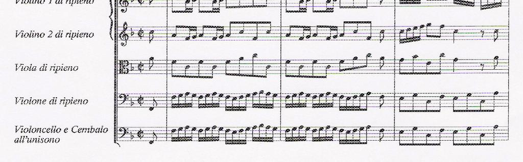 Şekil 5.12 Brandenburg Concerto no.3 Sol majör. :Üç keman, üç viyola, üç viyolonsel ve sürekli bas için yazılmıştır.