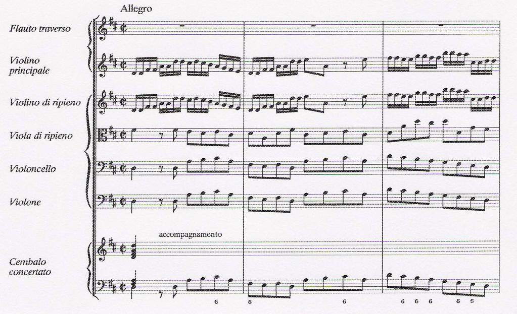 Brandenburg Concerto no.5 Re majör : Solo enstrümanlar keman, flüt ve çembalodur.