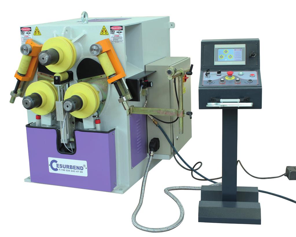 Mobile control panel * Guide rolls * Brake motor equipped fort the precision bending * User s manual Vals Millerin Çapı(mm) Alt Valslerin Çapı(mm) Üst Valslerin Çapı(mm) Hidrolik Güç(ton) Çalışma