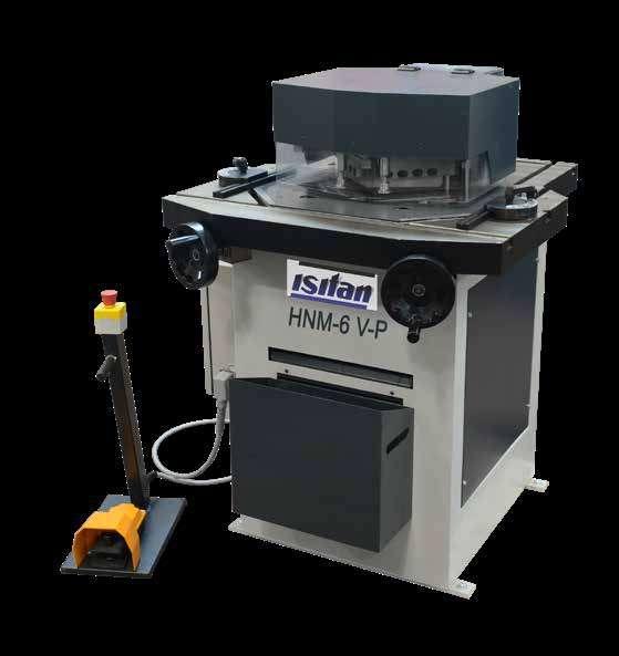 HNM-6 VP Hidrolik Açı Ayarlı ve Zımba Üniteli Köşe Kesme Makinası Hydraulic Variable Angle Corner Notching and Punching Machine HNM-6 VP Zımba İstasyonu