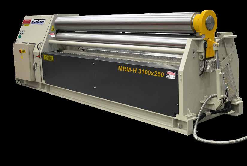 MRM-H HİDROLİK ASİMETRİK 3 TOPLU SİLİNDİR MAKİNALARI HYDRAULIC ASSYMETRICAL INITIAL PINCH 3 ROLLS PLATE BENDING MACHINES Bu hidrolik modelimiz genellikle hafif ve orta işlerde kullanılmak üzere imal