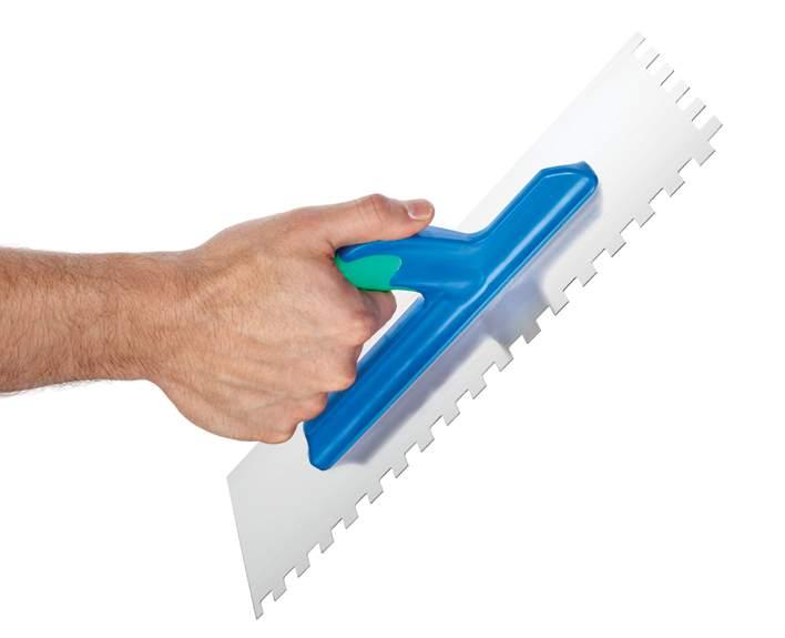 Seramik Malası Kare Dişli Açık Plastik Saplı Notched Trowel with BiMaterial Plastic Handle Open End İki çeşit sap bulunmaktadır: Çalışma sırasında hakimiyeti ve hassasiyeti arttıran özel tasarım iki