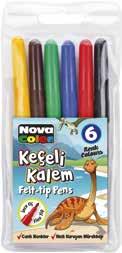 Keçeli Kalemler Felt-tip Pens Yeni New NC-69 Renkli Keçeli Kalem Colored Felt-tip Pen