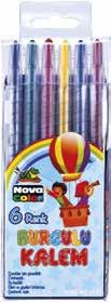 Burgulu Kalemler Twisted Pencils NC-22 6 Renk Su Bazlıdır Renkli Burgulu