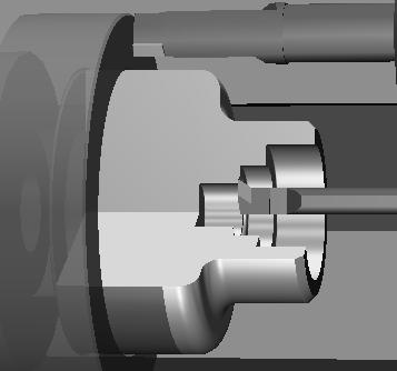 N290 X30; N295 G02 X22 Z 33 R4 F0.1; N300 G01 Z 40; N305 X20; N305 Z4; N310 G40; N315 G28; N310 T0909; N325 G00 X115 Z 57.5; N330 G75 R1.; N331 G75 X90. Z 62.