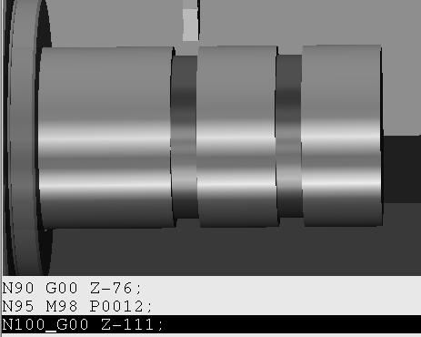 Alt program O0012; N10 G75 R3. N11 G75 U 12. W 4. P2000 Q2000 F0.3 N11 M99 İşlem sırası: Bir nolu kesici ile alın tornalama ve pah tornalama işlemlerini gerçekleştirdik.