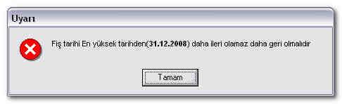 Bir liste için birden çok kontrol tarihi verilebilir mi? Veritabanı fiş listelerinde başlangıçta kontrol tarihi yoktur. Bu nedenle geçmiş tarihlere fiş kaydı yapılabilir durumdadır.