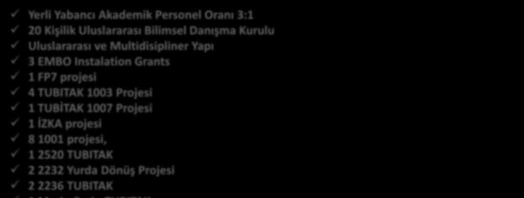 Nörolojik hastalıklar 5. Histopatoloji 4. Seminerler 1 İZKA projesi 5. Genomik ve Nadir Hastalıklar 6. GMP düzeyinde 5.