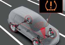 Lastik basıncı tavsiye edilen seviyenin altına düştüğünde gösterge panelindeki uyarı ışığı sayesinde sürücü uyarılır.