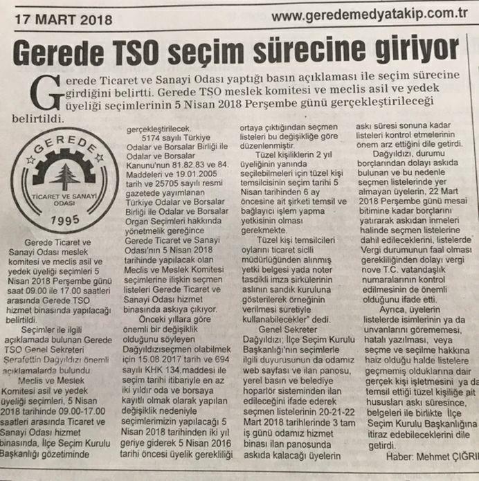 Ticaret ve sanayi odası Organ seçimlerimiz 5 Nisan 2018 Perşembe günü meslek komitesi ve meclis üyeliği seçimleri ile başlıyor.