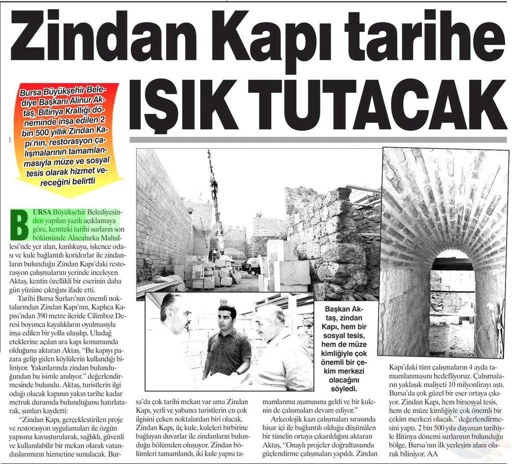 ZINDAN KAPı TARIHE ISIK TUTACAK Yayın Adı : Dokuz Sütun