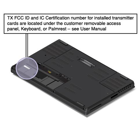 gerçek FCC kimliğini ve IC sertifika numarasını belirtir. Not: Önceden takılmış bir modülü kendiniz çıkarmayın veya değiştirmeyin. Modül değişimi için Lenovo müşteri hizmetlerine başvurmanız gerekir.