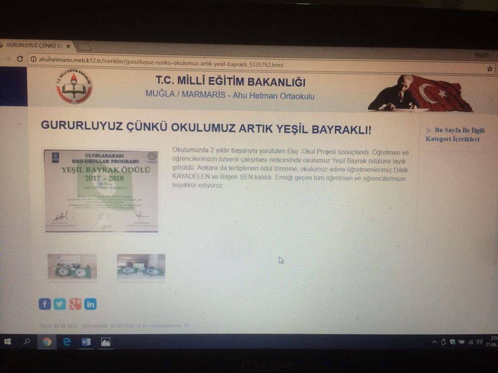 Yapılan çalışmalarla ilgili dökümanların web sayfasında yayınlanması Yapılan çalışmalar Bilişim öğretmenimiz tarafından okulumuz web sayfasında yayınlanmaktadır.