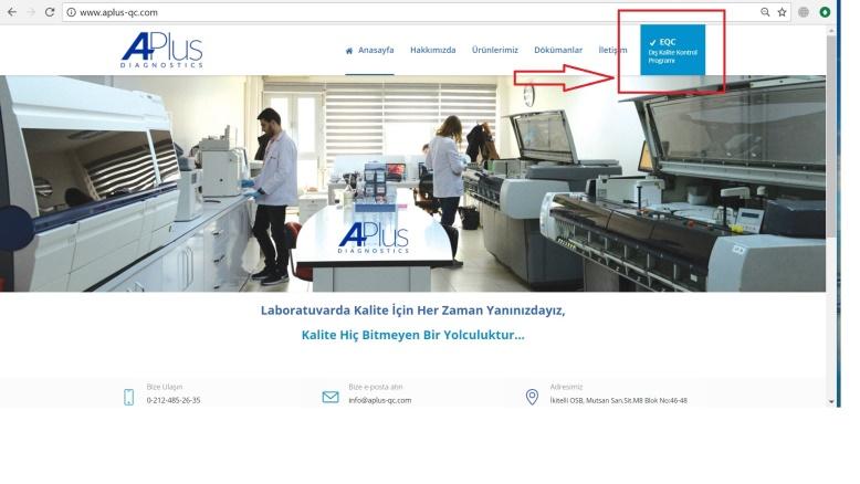 SONUÇLARIN GİRİLMESİ: 1- www.aplus-qc.