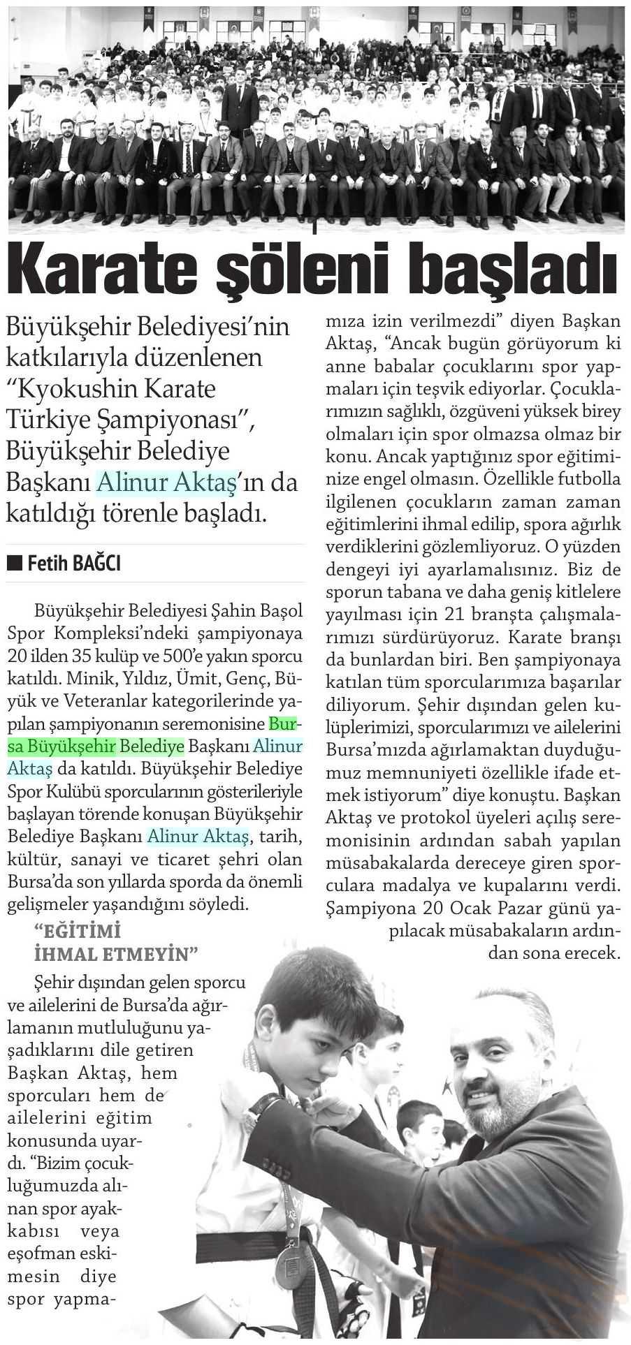 KARATE SÖLENI BASLADI Yayın Adı : Sehir Gazetesi