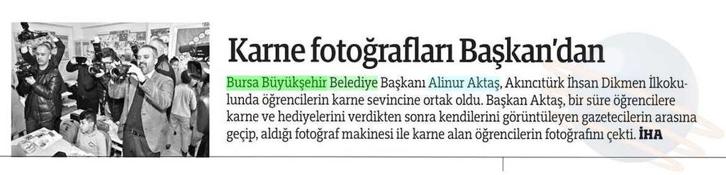 KARNE FOTOGRAFLARI BASKAN DAN Yayın Adı : Türkiye Gazetesi