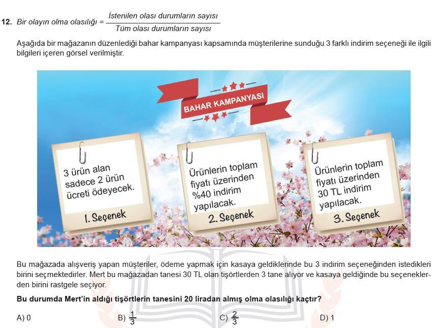 1. seçeneğe göre; 3 tişört için, tişört fiyatı ödeyecek..30 60 lira 60 Tanesi 0 liraya gelmiş olur. 3. seçeneğe göre; % 40 indirim alacak. 3.30 90 lira toplam fiyatı var. 40 90 36 lira indirim alır.