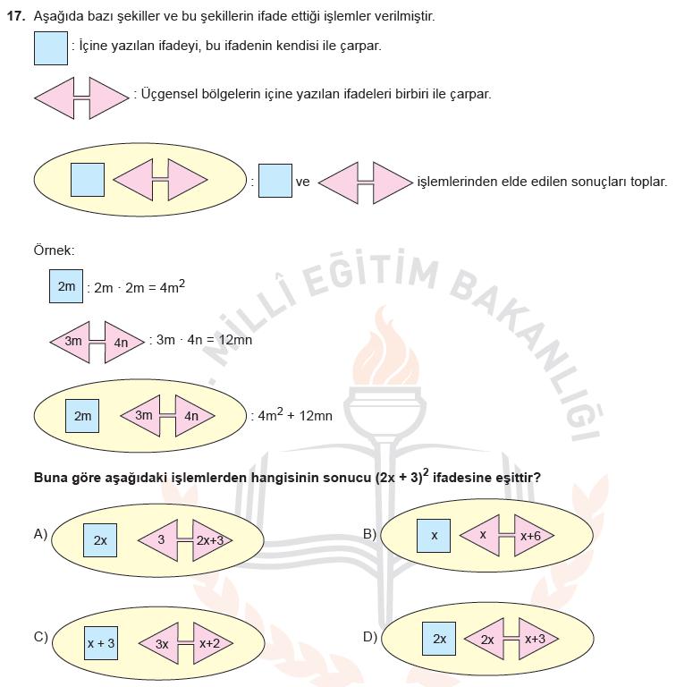 x 3 4x.x.3 9 4x 1x 9 dur. Şıklara bakalım. A) x 3. x 3 4x 6x 9 dur. Aynı değil. B) x x. x 6 x x 6x x 6x tir.