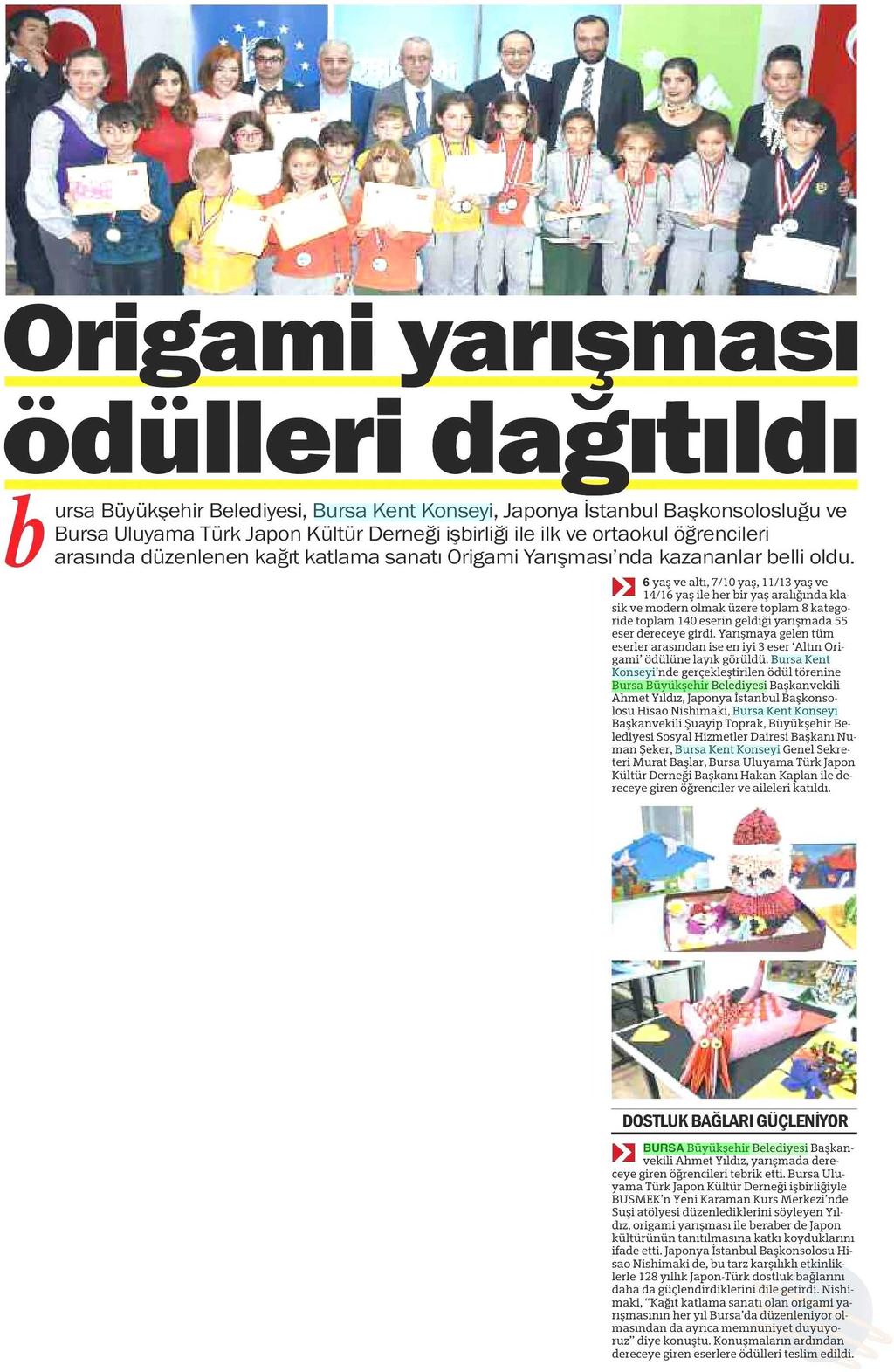 ORIGAMI YARISMASI ÖDÜLLERI DAGITILDI Yayın Adı : Bursa