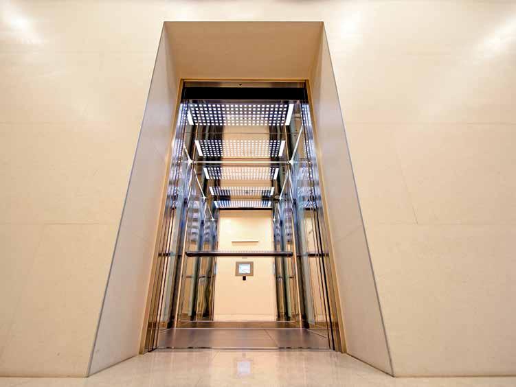 Zemin katta yüksek trafik yoğunluğuna sahip binalar Sadece zemin katlarda asansör sayısı kadar dokunmatik destinasyon panelleri birbirleriyle entegre şekilde çalışır.