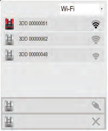 Adım Aşağıdaki ekran görüntülenir: a b 010818_002 c d a) WLAN arayüzünü seçin. * b) Mevcut WLAN cihazları ve bu cihazların sinyal yoğunluğunun listesi. Bağlanmak için bir cihaz seçin.