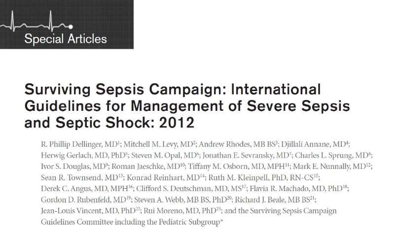 Sepsiste Sağ Kalım Kampanyası Crit Care Med.