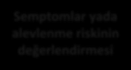 GOLD 2018 - Yeni ABCD Değerlendirmesi Spirometrik olarak konmuş tanı Havayolu obstrüksiyonunun değerlendirmesi Alevlenme Öyküsü Orta ve Ağır Semptomlar yada alevlenme riskinin değerlendirmesi