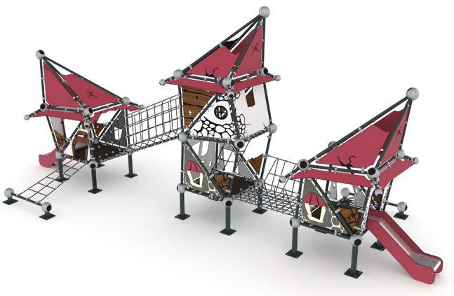 Köprü Activities / Piece 2 Pieces - Stainless Steel Simple Slide H:75 cm 3 Pieces - HDPE Roof 3 Pieces - Barrier Panel 2 Pieces - Ropes