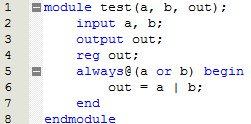 end always@() 括弧內的運算式稱之為事件運算式 (event expression) 單一訊號