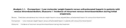 Fixed dose subcutaneous low molecular weight heparins versus adjusted dose unfractionated heparin for venous thromboembolism Fixed dose subcutaneous low molecular weight