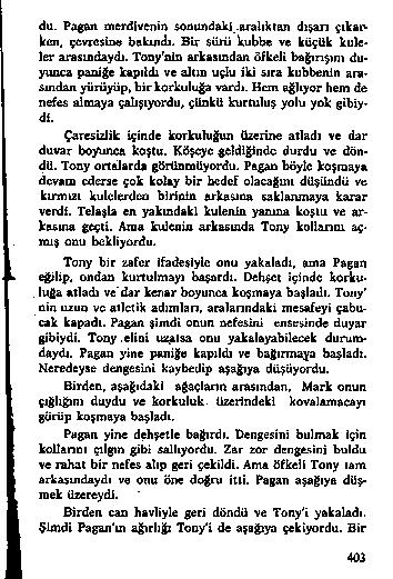 d u. P a g a n o ıe r d iv e n in s o n u n d a k i.a r a lık la n d ış a n çık a ı> k c n, ç e v r e s in e b a k ın d ı, B İ r S ü h i k u b E v e k û ç d k k u le l e r a r a s ın E y d ı.