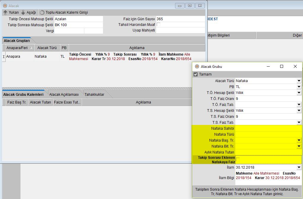 Föy Fonksiyon Hesap Özeti işleminin Müvekkil Borçlu İcra dosyalarında da yapılabilmesi sağlanmıştır.