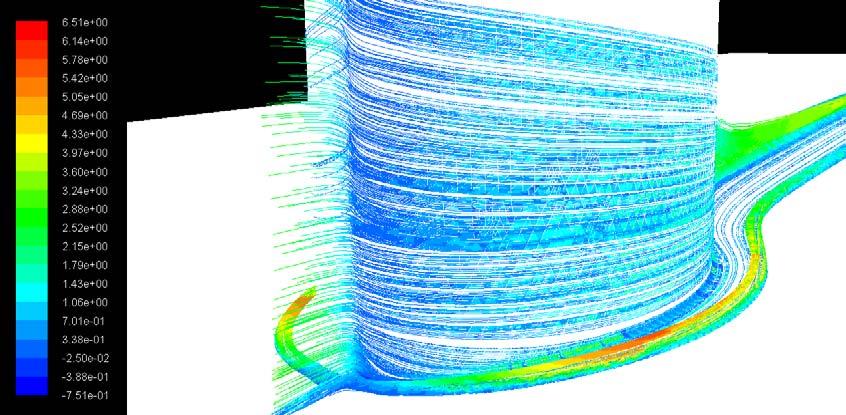 POD YÜZEYİ Şekil 5.11 : Y=0 Düzleminde X Yönündeki Yerel Hız (x = 1.64 m).