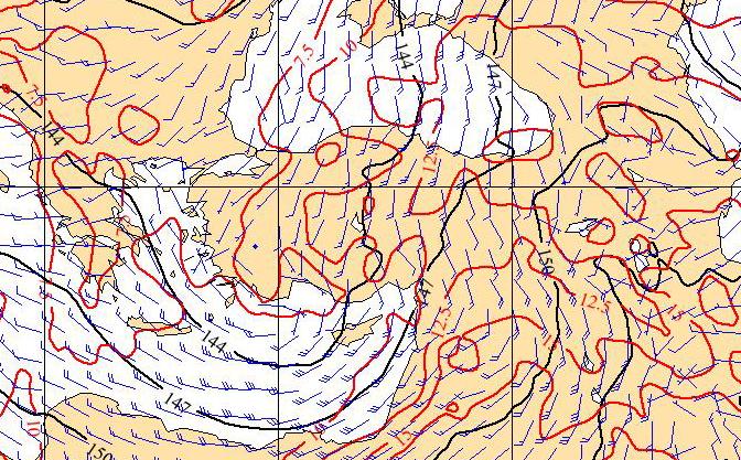 700 hpa seviyesinde kuzey-güney eksenli Antalya körfezi üzerinde uzanan ve eksi 2,5 derecelik soğuk havayı beraberinde getiren trof doğu yönünde hareket ederek bölgeyi batısından başlayarak