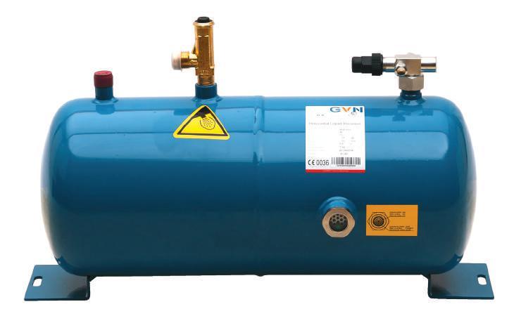 YATAY LİKİT TANKLARI HLR.33b HORIZONTAL LIQUID RECEIVERS HLR Series Deep drawn liquid receivers are produced between 1 l and 21 l volumes. Inlet/ODS connection & outlet/ods rotalock valve.