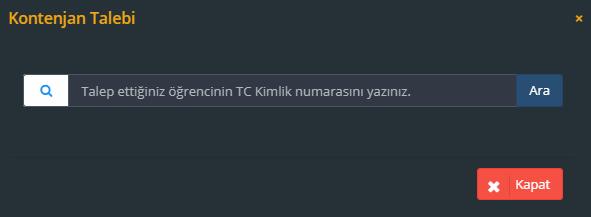 karşılarına ilgili öğrencinin bilgileri geldikten sonra «Öğrenciyi Ekle»