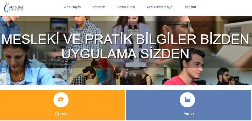 «ÖĞRENCİ TALEBİ» Firmalar «Firma Girişi» butonu ile kendileriyle