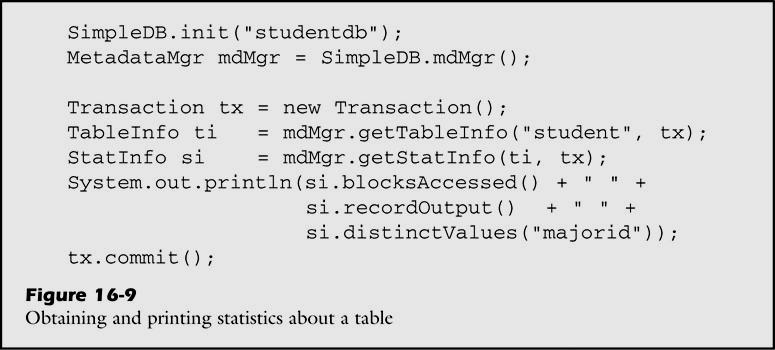 StatMgr gerçeklenmesi İstatistik katalogları: tblstats( tblname, numblocks, numrecords) fldstats (tblname, fldname, numvalues) SimpleDB de sistem ilk