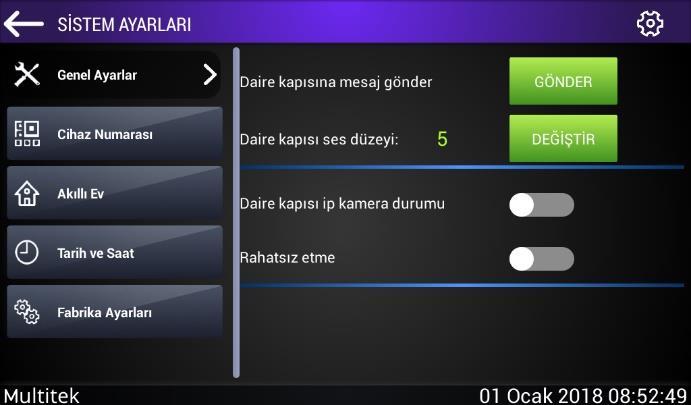 Şifre Değiştir: Kullanılan akıllı ev programının şifresidir. Değiştirilebilir. Kullanıcıları Sil: Mevcut kullanıcıları silmek için kullanılır.