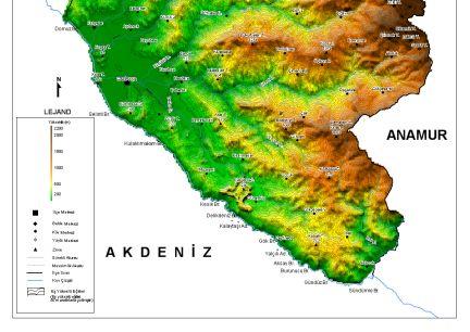 Gazipaşa İlçesi nin Sayısal Yükselti