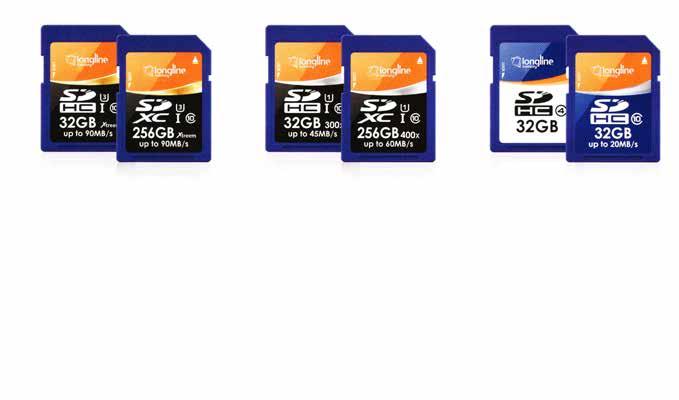 Write Protection SDXC / SDHC UHS-I U3 SDXC : 64GB / 128GB / 256GB SDHC :16GB / 32GB Yes SD 3.01 UHS-I 32.0 X 24.0 X 2.1 mm 2.7V~3.