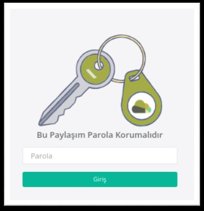 Dosya talebinde bulunduğunuz kişiye aşağıdaki gibi bir bilgilendirme maili gidecektir. Kullanıcı Paylaşıma Git linkine tıklayarak paylaşım sayfasına erişir.