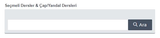 yazarak aratıp alabilirsiniz. Resim 4: Alltan/Üstten Zorunlu Ders Arama Ekranı II.I.4. ÇAP / YAN DAL Dersleri YDP(Yan Dal Programı) na kayıtlı olan öğrenciler için bu programa ait alabilecekleri zorunlu dersler yer alır.