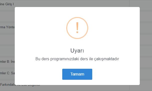 Resim 10: Arama Sonuçları Bölümü Kontenjanları dikkate alarak seçeceğiniz şubenin veya alternatif şubenin yanındaki (+) işaretine tıklamak suretiyle o şubedeki derse kayıtlanmış olursunuz.